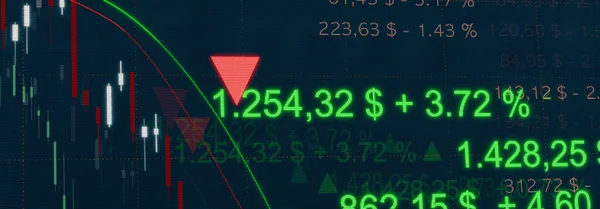 Monitor Obchodování Burze Pohyblivými Průměrnými Řádky Diagramem Cenami Indexovými Kotacemi — Stock fotografie