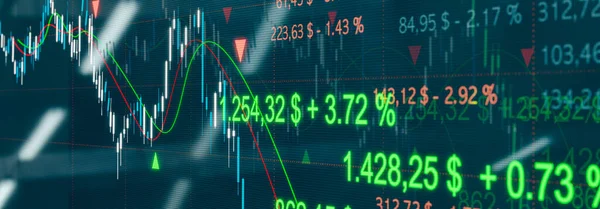 Beurshandelsmonitor Met Bewegende Gemiddelde Lijnen Diagram Prijzen Indexkoersen Index Kandelaar — Stockfoto