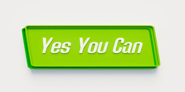 Ναι Μπορείς Πράσινο Πανό Μήνυμα Ναι Μπορείς Εμπιστοσύνη Σύνθημα Ενθάρρυνση — Φωτογραφία Αρχείου