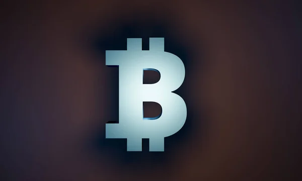 Bitcoin Símbolo Moneda Criptomoneda Digital Bitcoin Símbolo Moneda Bitcoin Único —  Fotos de Stock