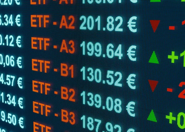 Etf Fundusze Inwestycyjne Typu Etf Ceną Euro Zmianami Giełda Etf — Zdjęcie stockowe