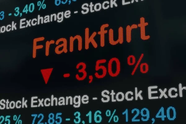 Almanya Frankfurt Borsası Düşüyor Negatif Borsa Verileri Kırmızı Yüzde Işareti — Stok fotoğraf