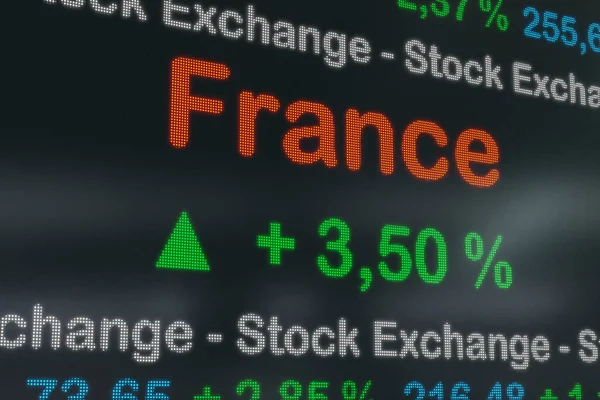 Francuska Giełda Dane Giełdowe Francji Ekran Obrotu Pozytywny Zielony Znak — Zdjęcie stockowe