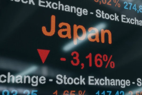 Japansk Aksjemarked Stort Dagstap Aksjehandel Ticker Japan Sterk Nedgang Det – stockfoto