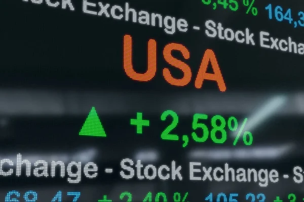 Amerikai Tőzsde Emelkedik Usa Egyesült Államok Pozitív Tőzsdei Adatok Kereskedési — Stock Fotó