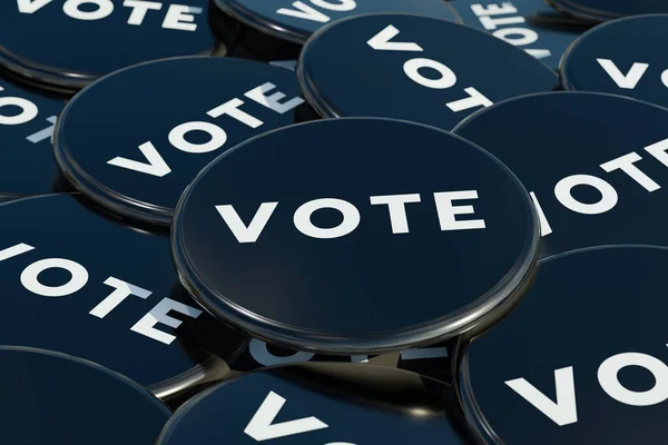 黑人投票徽章 选举按钮为黑色 社会或政治活动的徽章 3D插图 — 图库照片