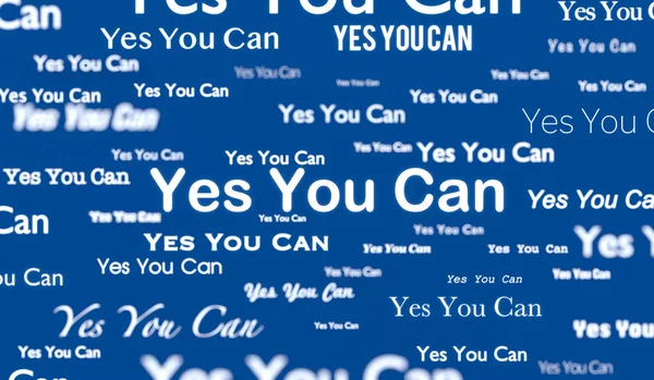 Podes Sim Banner Azul Sinal Mensagem Motivação Encorajamento Ideias Inspiração — Fotografia de Stock