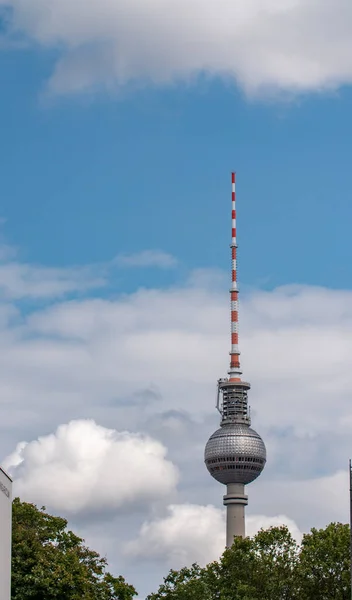 Berlin Deutschland August 2021 Einige Bäume Vordergrund Und Wolken Hintergrund — Stockfoto