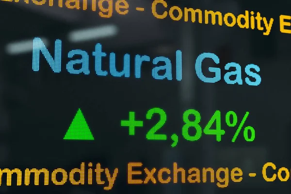 Природный Газ Сильный Положительный Сдвиг Цен Товарная Биржа Торговый Светодиодный — стоковое фото