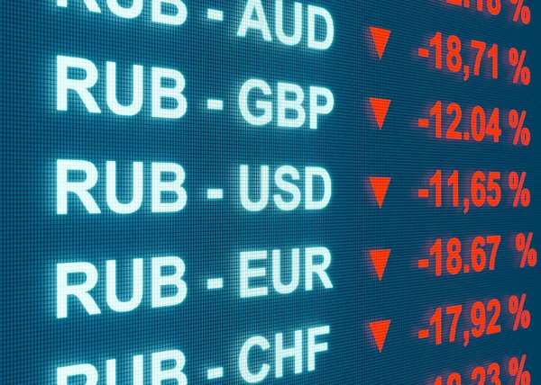 Handel Forex Rubel Koncepcja Europejskiej Waluty Handlu Ilustracja — Zdjęcie stockowe