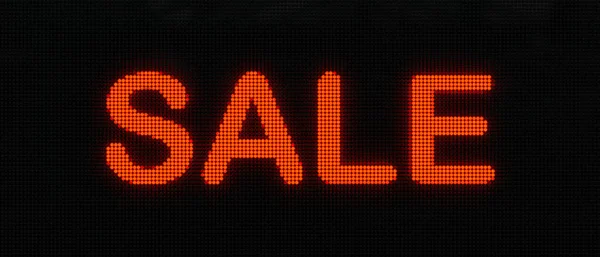 Торговый Знак Маркетинговая Деятельность Сияющий Светодиодный Экран Словом Продажа Красном — стоковое фото