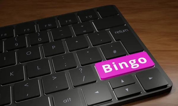 Bingo Billentyűzet Bingó Kulccsal Egy Közeli Számítógép Billentyűzet Egyik Kulcs — Stock Fotó