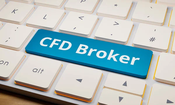 CFD (contract for difference) Broker - Keyboard. Computer keyboard, one key in blue. CFD Broker, stock market trading, online trading and banking concept. 3D illustration