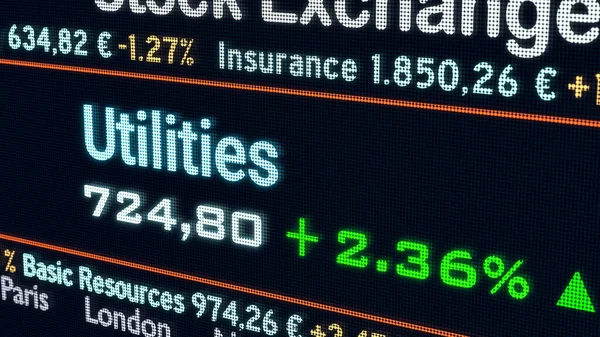 Utility Sector Stock Exchange Trading Floor Stock Market Data Utilities — Stock Photo, Image
