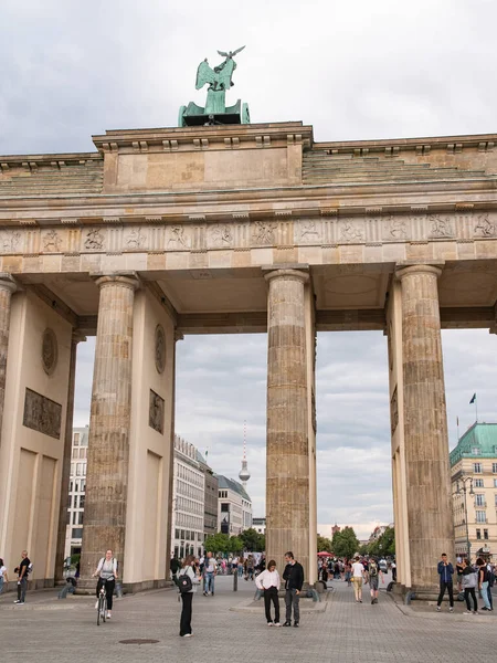Berlin Deutschland August 2021 Blick Auf Das Berühmte Brandenburger Tor — Stockfoto