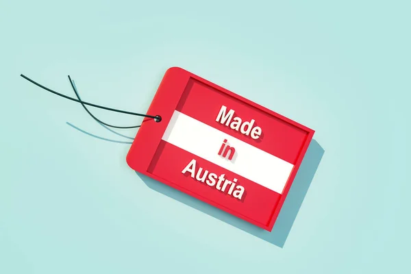 Avusturya Üretilmiş Avusturya Nın Ulusal Renklerinde Etiketlenmiş Üretimin Geldiği Ülke — Stok fotoğraf