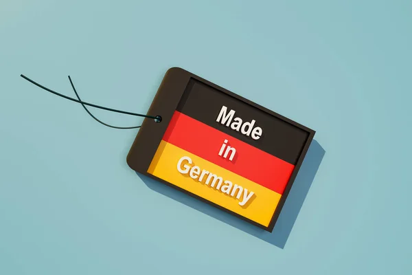 Виробляється Німеччині Продукт Тег Національних Кольорах Німеччини Країна Походження Виробництва — стокове фото