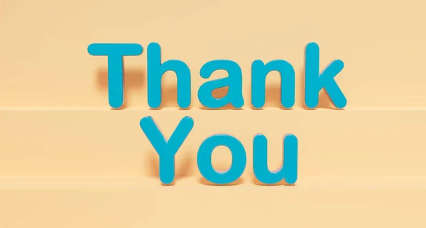 Дякую Веб Банер Підпис Сині Блискучі Пластикові Літери Вдячність Повага — стокове фото