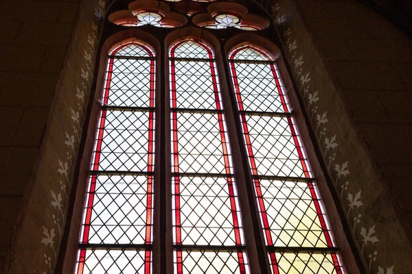 Jendela Antik Dengan Kawat Logam Gereja Tua Kristen Agama Dan — Stok Foto