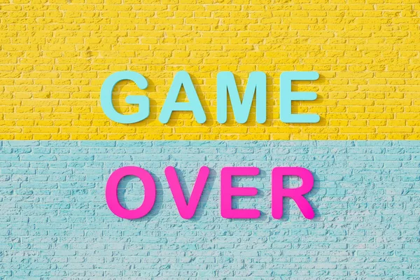 Game Over. Defeated in a game or challenge, lost match, or lost lives in virtual game. Leisure activity, sport match and gaming concept. 3D illustration