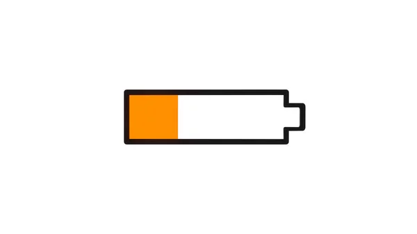 Статус Батареи Низкий Оранжевый Символ Низко Заряженной Батареи Аккумуляторная Батарея — стоковое фото
