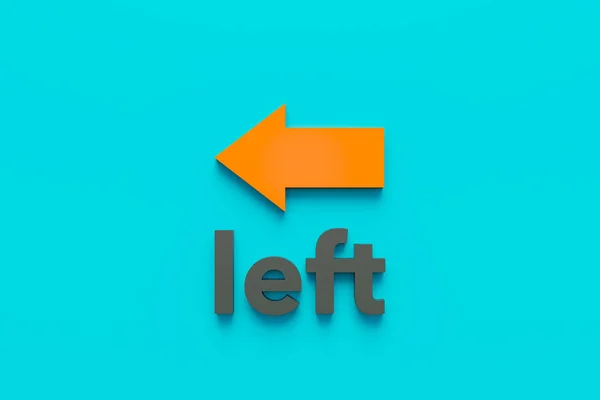 Left Direction Sign Arrow Direction Sign Orange Arrow Shows Left — Stock Photo, Image