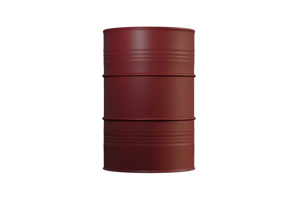 Κόκκινο Βαρέλι Ένα Κόκκινο Βαρέλι Λευκό Φόντο Πετρέλαιο Χημική Βιομηχανία — Φωτογραφία Αρχείου
