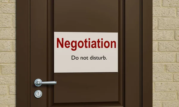 Negociação Não Perturbe Sinal Sinal Vermelho Negociação Está Pendurado Numa — Fotografia de Stock