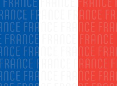 Fransa bayrağı, bayrak ve şablon. Şeffaf metinli Fransa 'nın ulusal renkleri. Metin eklemek için şablon. 3B illüstrasyon