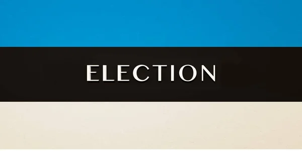 エストニア国旗 エストニア選挙の旗 エストニアの色の背景 選挙のコンセプト 3Dイラスト — ストック写真