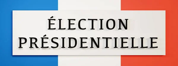 フランス 大統領選挙 フランスの国民色の背景に白いフランスの選挙バナー 政治と選挙の概念 3Dイラスト — ストック写真