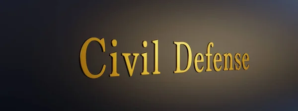 Civil Defense Skydd Samhället Mot Angripare Civilförsvar Guldfärgat Brev Försvar — Stockfoto