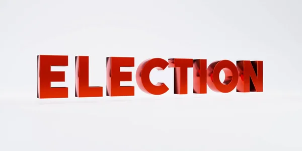 Election. Text in capital letters in red metallic. Social event, election and politics.