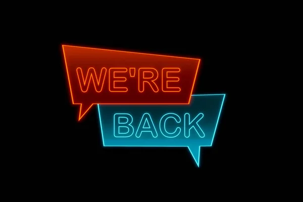 우리는 Back 이라는 문구가 주황색 파란색으로 있습니다 아이콘 메시지 마케팅 — 스톡 사진