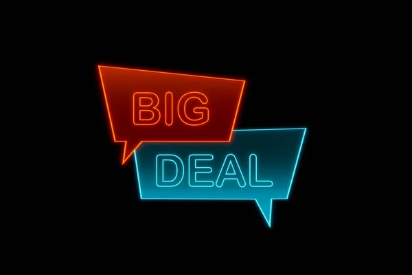 Big Deal Glowing Banner Text Big Deal Orange Blue Sale — Stock Photo, Image