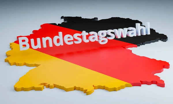 Bundestagswahl Deutschland Förbundsval Karta Över Tyskland Med Ordet Bundestagswahl Federala — Stockfoto