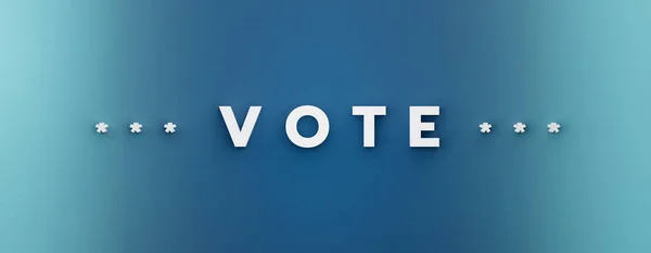 Hlasujte Volby Slovo Hlasujte Třemi Bílými Hvězdami Obou Stranách Modrém — Stock fotografie