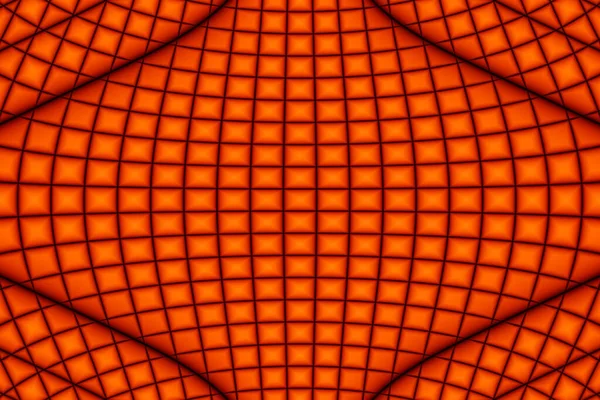 Symmetrical pattern of orange red illuminated rectangles. Tile pattern. Orange background pattern, texture. 3D illustration
