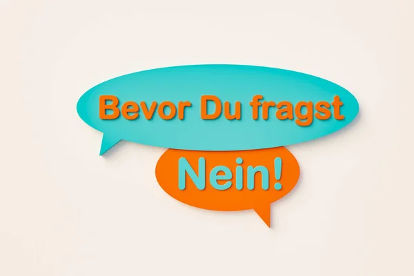 Bevor Fragst 약자입니다 질문하기 온라인 주황색 파란색으로 방울입니다 거절하면서 소식을 — 스톡 사진
