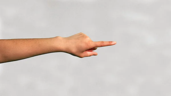 Arm Und Finger Zeigen Eine Richtung Ausgestreckter Arm Mit Zeigefinger — Stockfoto