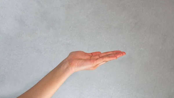 Hand Zeigt Oder Erwartet Etwas Menschliche Hand Geste Etwas Bekommen — Stockfoto