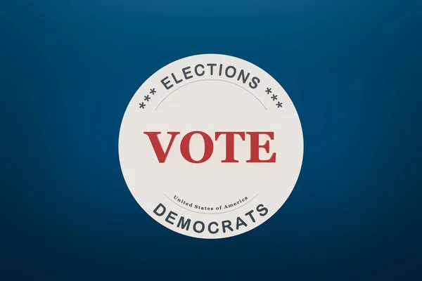 US election banner for Democrats  with the call Vote in red and blue background. Politics, democrats and elections concept. 3d illustration