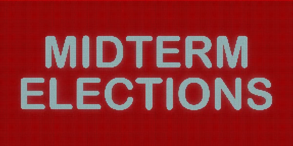 Elecciones Mitad Mandato Usa Tablero Rojo Del Led Con Texto — Foto de Stock