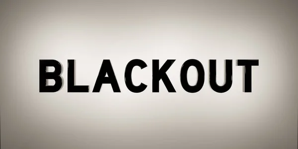 Блекаут Прапор Знак Чорними Великими Літерами Слово Затемнення Відключення Електроенергії — стокове фото