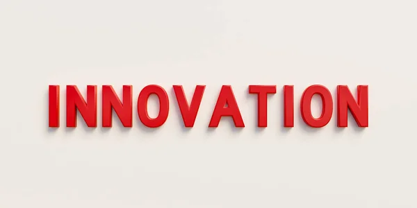 Innovation Banner Skriv Röda Versaler Och Ordet Innovation Teknik Utveckling — Stockfoto