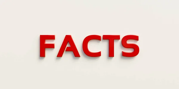Factos Banner Assine Letras Maiúsculas Vermelhas Palavra Fatos Precisão Verdade — Fotografia de Stock