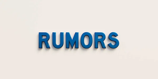 Rumores Banner Firma Mayúsculas Azules Los Rumores Palabra Eventos Noticias — Foto de Stock