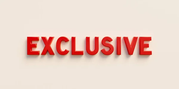 Exclusivo Banner Firma Mayúsculas Rojas Palabra Exclusiva Único Especial Premium —  Fotos de Stock