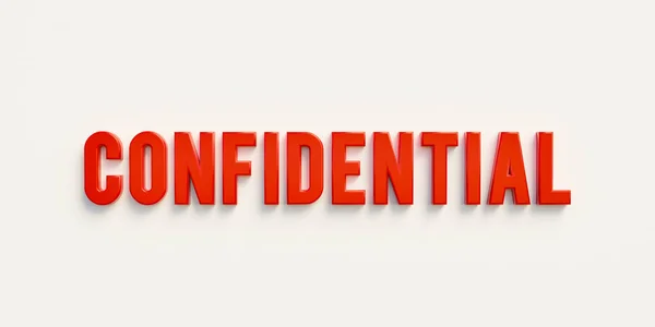Конфиденциально Баннер Подпись Красными Буквами Слово Конфиденциально Секретная Публичная Охрана — стоковое фото