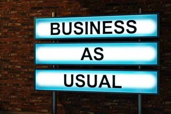 Business Usual Light Box Business Usual Capital Letter Showed Light — Stock Photo, Image